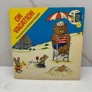 Vintage 1976 On Vacation by Richard Scarry Look Look Book Paperback